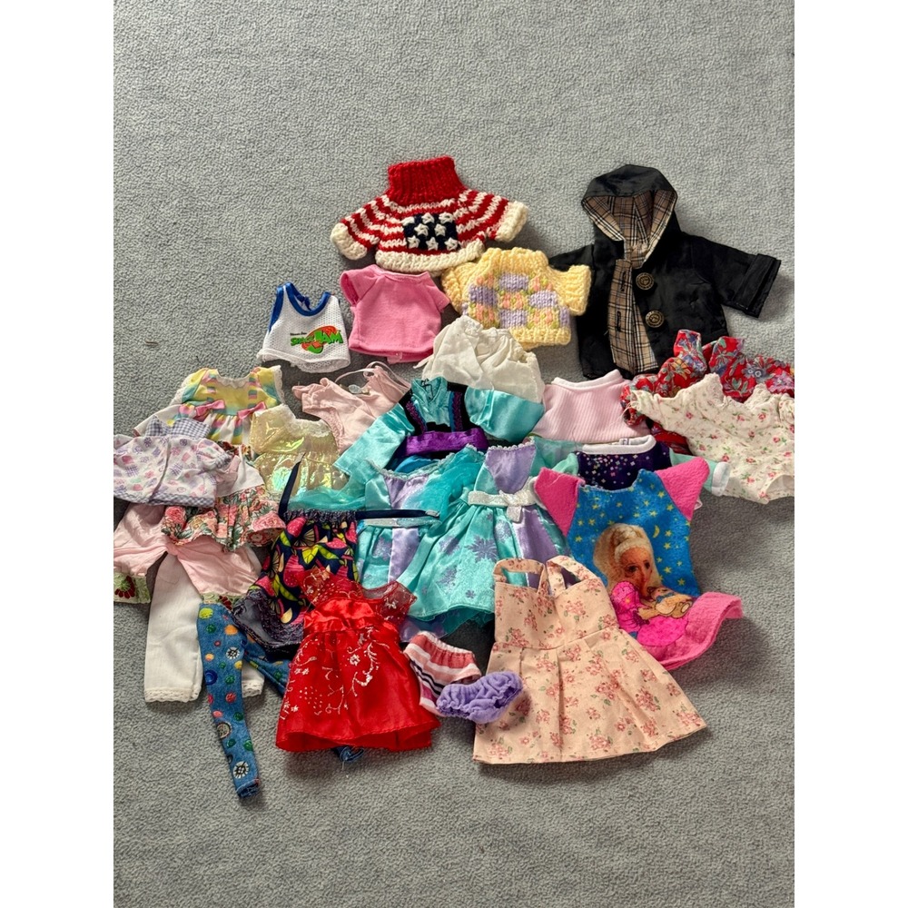Vintage Doll Clothes Lot Space Jam‎ Barbie Princess Dresses Knit Sweaters 20pc+